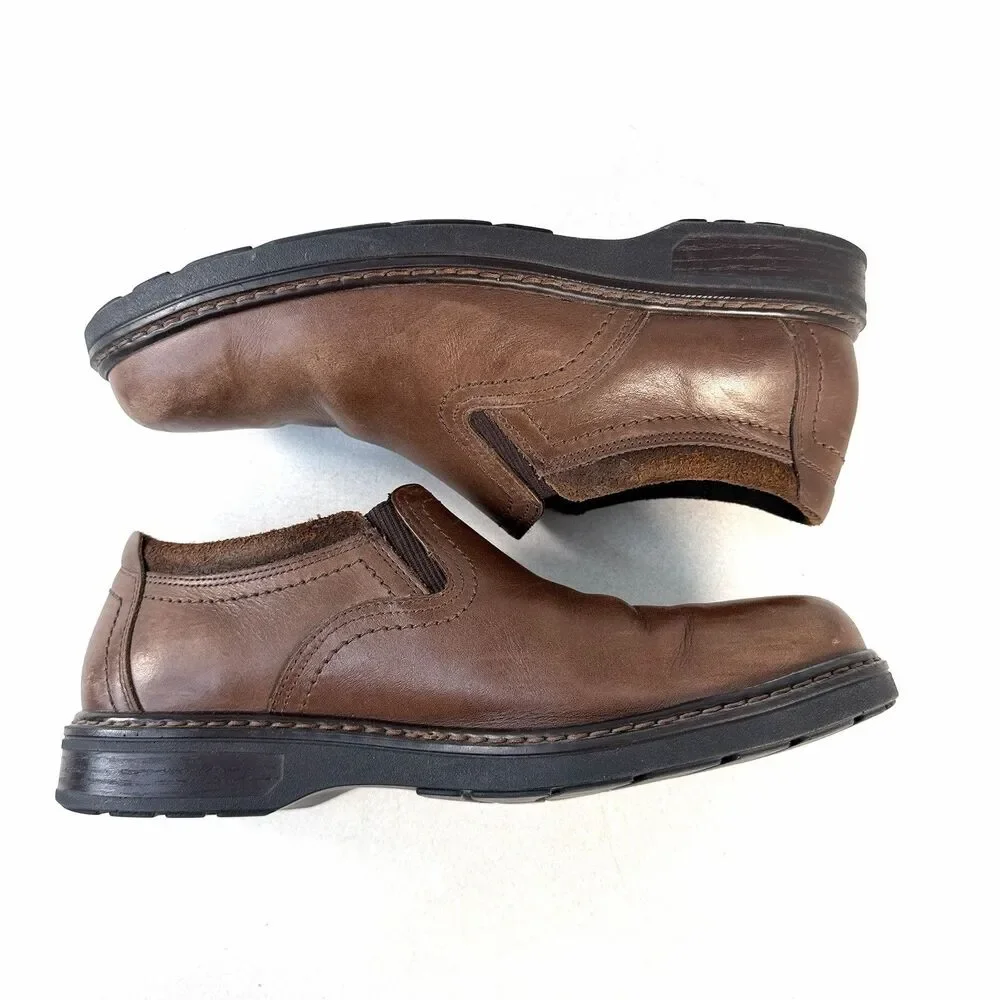 SAS Step Made In USA Mens 9 M Mahogany Brown Leather Loafers Casual Shoes
